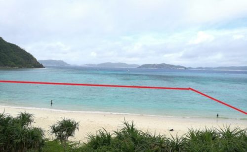 渡嘉敷島のとかしくビーチのウミガメに会えるシュノーケリングスポット
